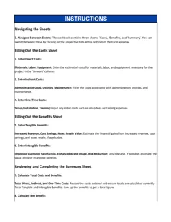 Cost Benefit Analysis Worksheet