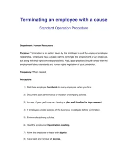 How to terminate an Employee