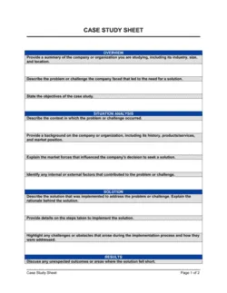 Case Study Sheet