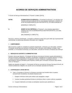 Acordo de Serviços Administrativos