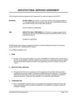 Architectural Services Agreement