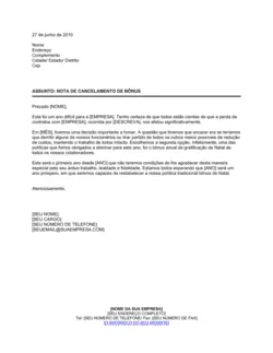 Aviso para Funcionários de Cancelamento de Bônus