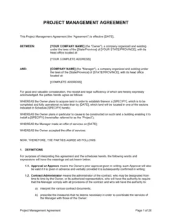 Project Management Agreement