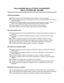 Valutazione attività di supporto nella catena del valore