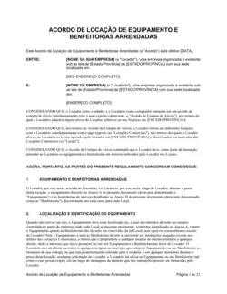 Acordo de Concessão de Melhorias na Propriedade e Equipamento Longo