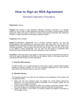 How to Sign an NDA Agreement