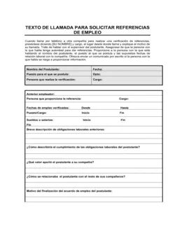 Control del texto de la llamada para solicitar referencia