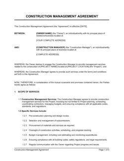 Construction Management Agreement