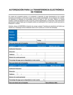 Formulario de depósito directo para inscripciones