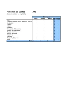 Resumen de gastos Mensuales - Trimestrales - Anuales