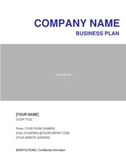 Business Plan - Cover Page With Image