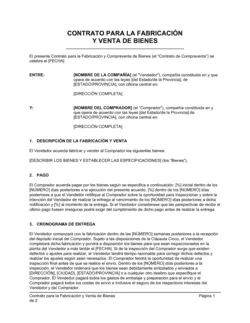 Contrato para la fabricación y venta de bienes