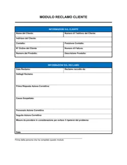 Modulo reclamo cliente