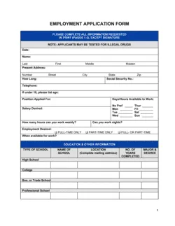 Employment Application Form