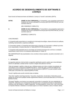 Acordo de Desenvolvimento de Software e Licença