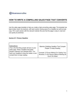 How To Write A Compelling Sales Page That Converts Template