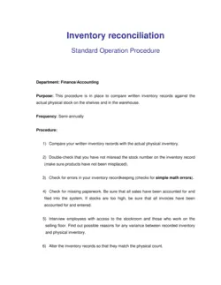 How to do Inventory Reconciliation