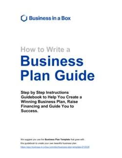 How to Write a Business Plan Guidebook