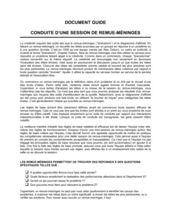 Guide Comment mener une session de remue-méninges