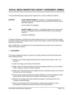 Social Media Marketing Agency Agreement