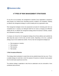 4 Types Of Risk Management Strategies