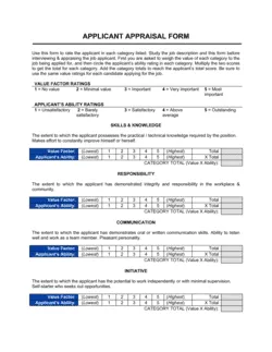 Applicant Appraisal Form_Evaluation