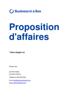 Proposition d'affaires