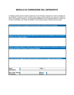 Modulo di correzione del dipendente