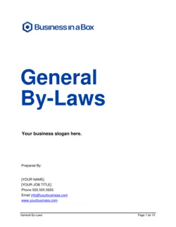 General By-Laws