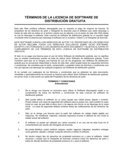 Términos de licencia de software de distribución gratuita