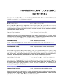 Rechner für finanzwirtschaftliche Kennziffern