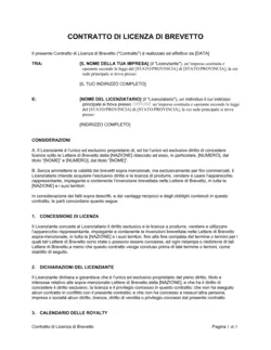 Contratto di licenza di brevetto