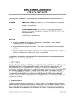 Employment Agreement Key Employee