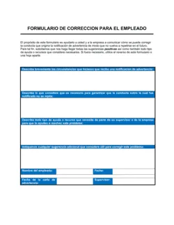 Formulario para corrección de empleados