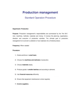 How to Steps for Production Management