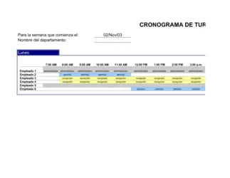 Cronograma de turnos de empleados