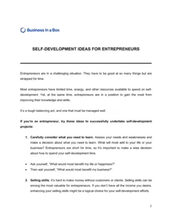 Self Development Ideas For Entrepreneurs