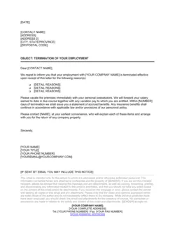 Employee Dismissal Letter