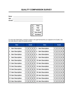 Quality Comparison Survey