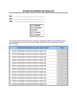 Étude du niveau de qualité