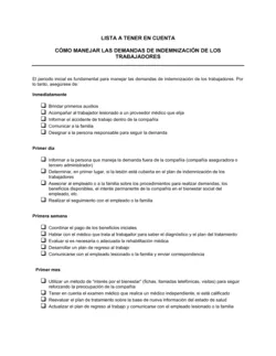 Lista de ítems a tener en cuenta demanda por indemnización del trabajador