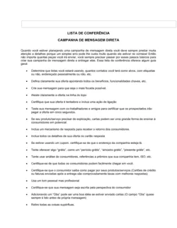 Lista de Conferência Campanha de Correio Direto