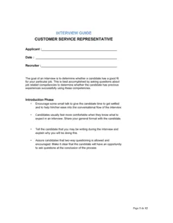 Interview Guide Customer Service Representative