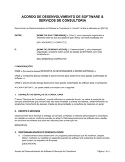 Acordo de Desenvolvimento de Software e Serviços de Consultoria