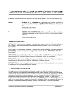 Acuerdo de utilización de vínculos en sitios web