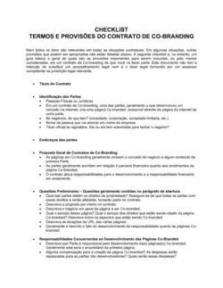 Lista de Conferência Acordo de Co-Marca