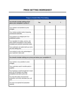 Price Setting