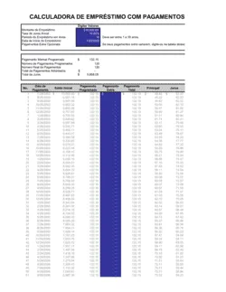 Calculadora de Empréstimo com Pagamentos Extras