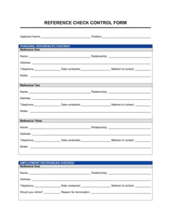 Reference Checking Form