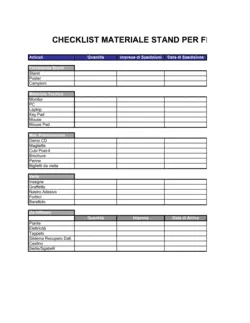 Checklist Sistemazione stand per fiera